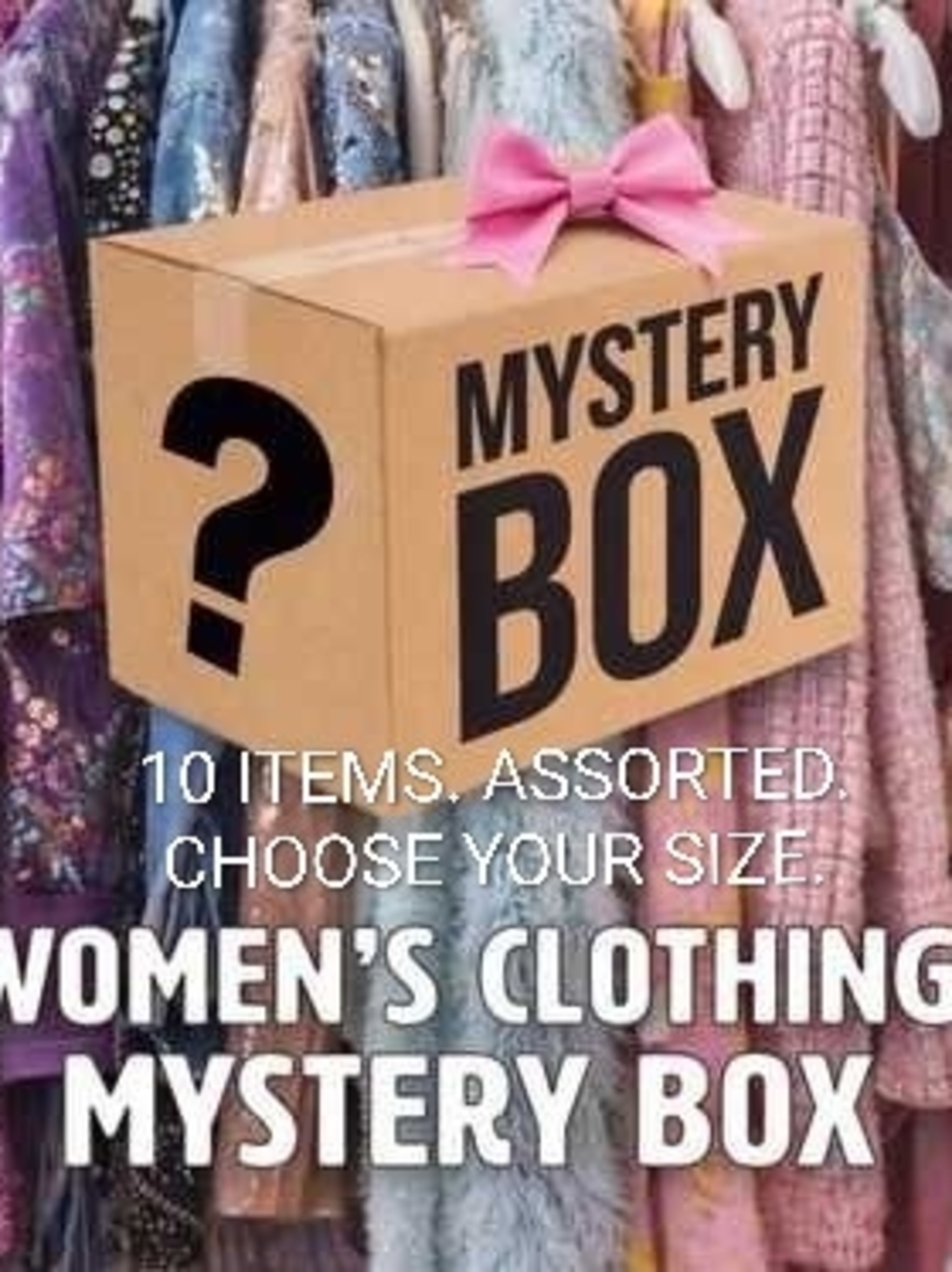 10 clothes Mystery Box of your size. Women's tops,shirts,dress,coats,blazers,etc